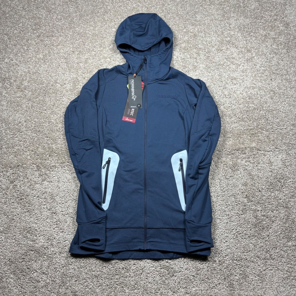 Norrona Falketind Power Grid Hood Ws Indigo Night Fleece Jacket 1811-23 XS NEW
